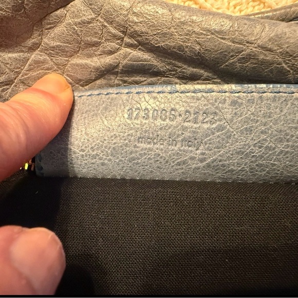 Balenciaga GGH Brief Bag Light Blue Handbag with Gold Accents - Picture 4 of 15